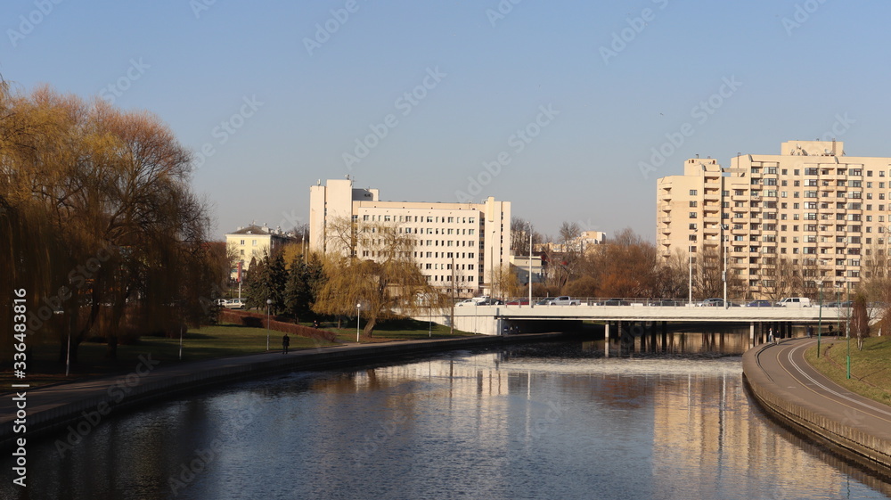 river quayside in european Minsk city