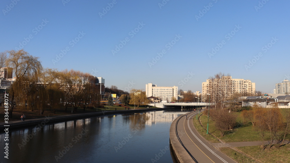 river quayside in european Minsk city