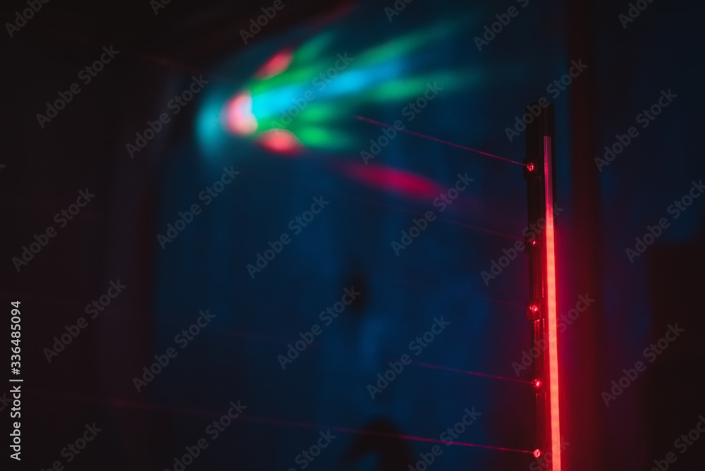 abstract lasers, futuristic lights. cyberpunk, hi tech background. closeup led. abstract background ideal for design. contemporary art concept