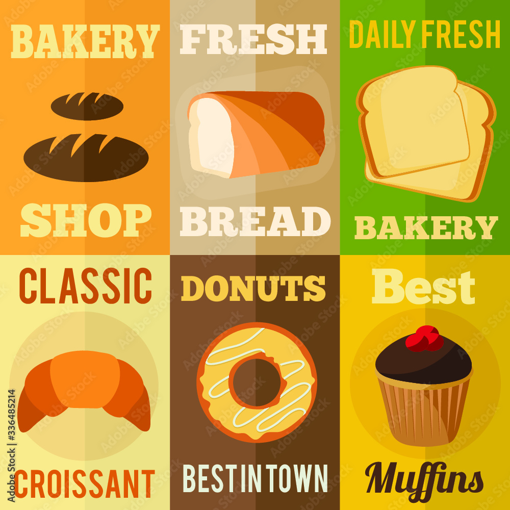 vector set of bakery products vector set of bakery products