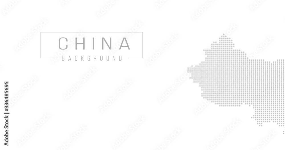 China country map backgraund made from halftone dot pattern, Vector illustration isolated on white background