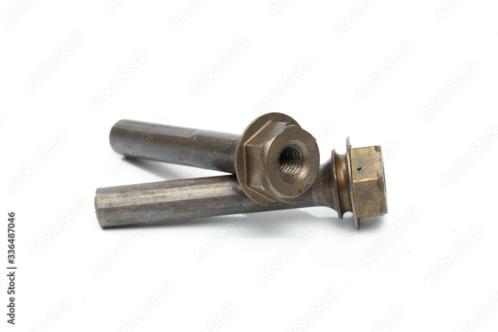 brake caliper guides isolated on white background . brake caliper guides isolated on white background .