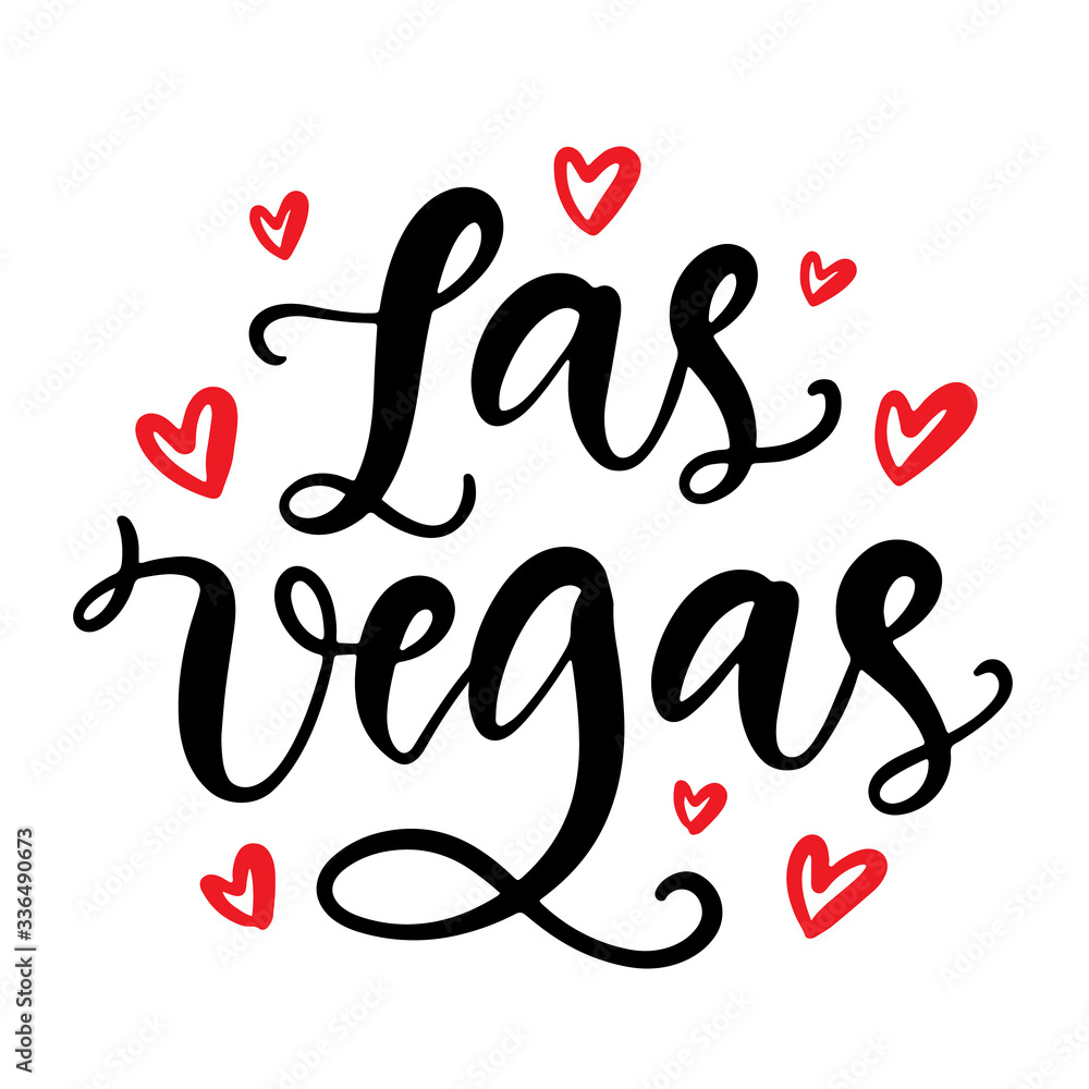 Las Vegas calligraphy. Modern city hand written brush lettering Las Vegas calligraphy. Modern city hand written brush lettering