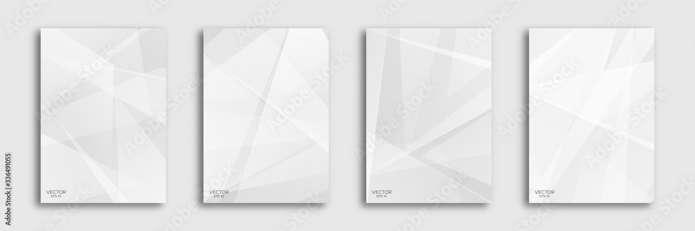 Obraz premium Abstract white and grey on light silver background with modern design. A set of backgrounds consisting of triangles. Vector illustration EPS 10.