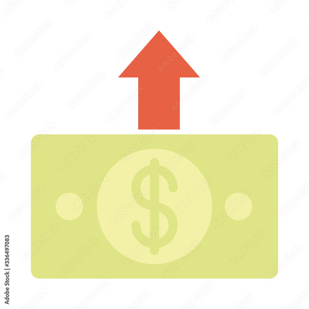 money banknote up down trend, rising food prices, flat style icon money banknote up down trend, rising food prices, flat style icon