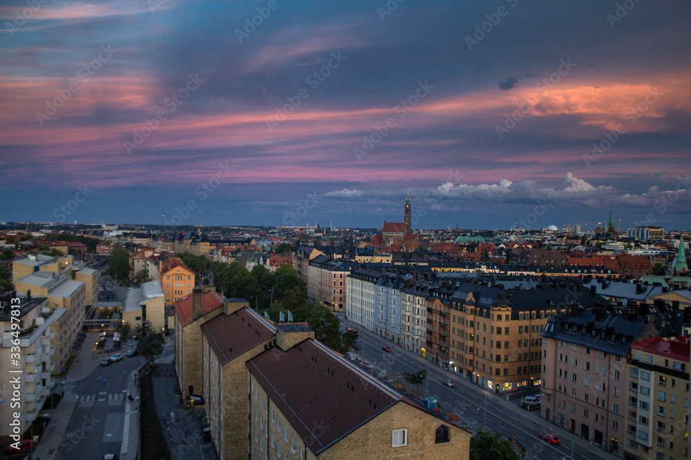 Sunset in Stockholm in late summer