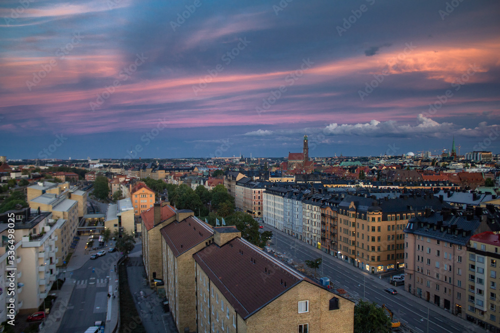 Sunset in Stockholm in late summer