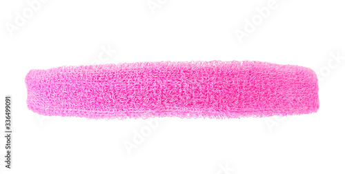 Closeup shot of a pink training headband isolated on a white background.