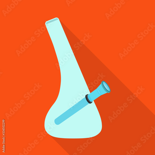 Isolated object of bong and marijuana logo. Web element of bong and smoke stock vector illustration.
