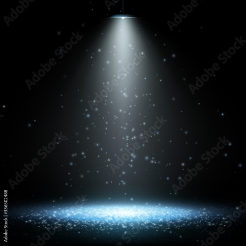 Spotlight background. Promotion design template. Vector illustration.