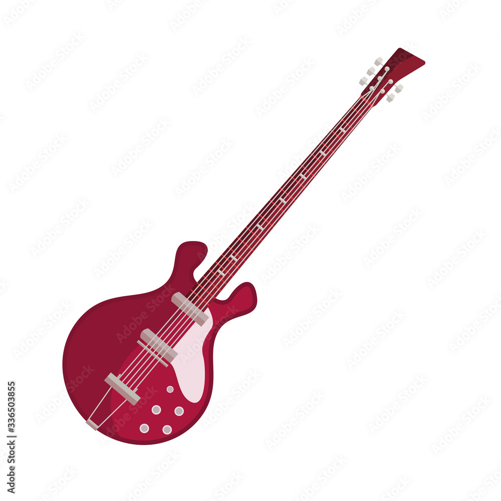 Bass guitar flat icon. Rock and roll, electric guitar, jazz. Musical instrument concept. illustration can be used for topics like music, leisure, concert