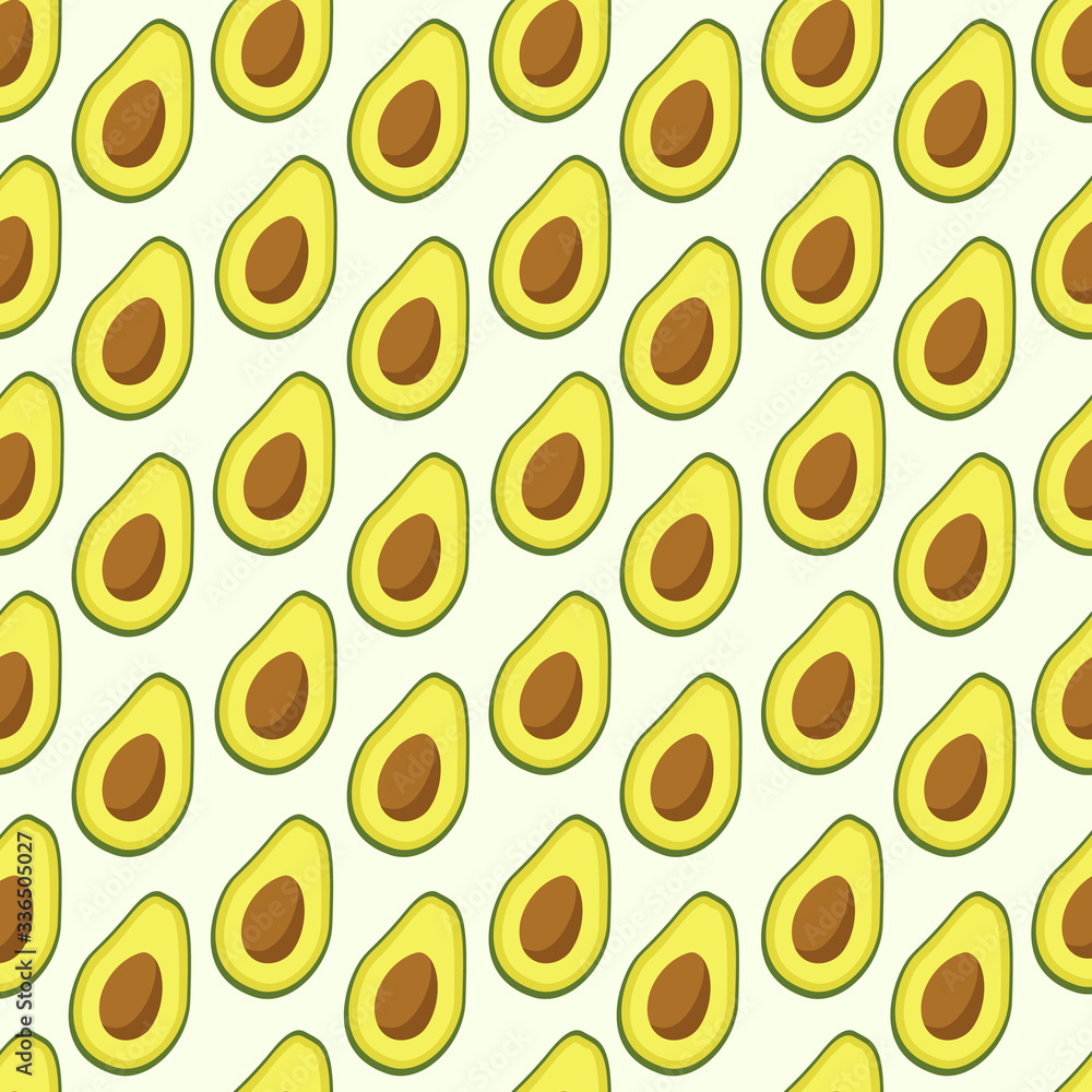 Seamless pattern with avocado fruit slices. Vector Seamless pattern with avocado fruit slices. Vector