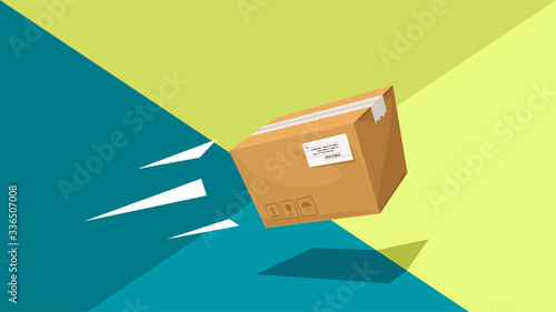 cartoon carton box parcel throw