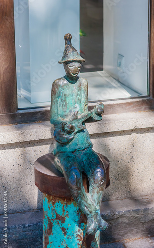 Little bronze Modern sculpture in Shota Rustaveli street, Tbilisi, Georgia. photo