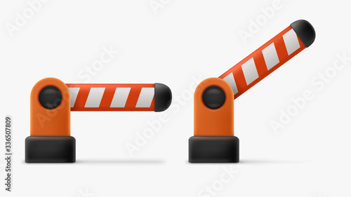 realistic cartoon barrier gate colorful