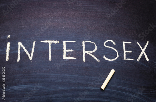 The word intersex is written on the blackboard