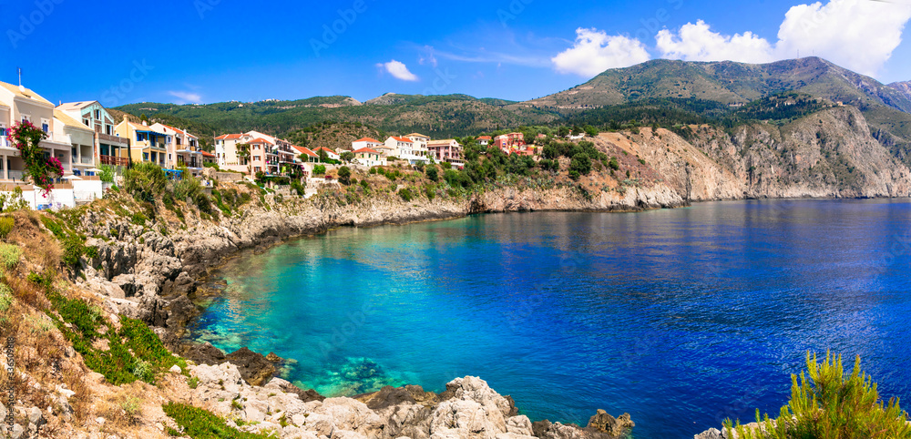 beautiful coastal village Assos in Kefalonia. Ionian islands of Greece