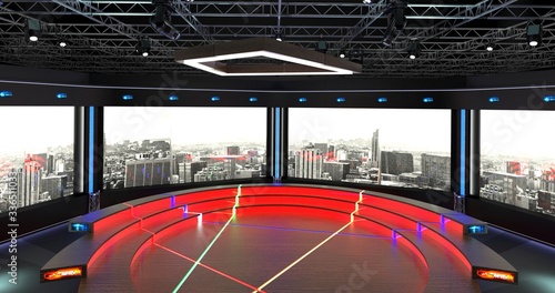 TV Studio Entertainment Set 4-5. 3d Rendering. This background was created in high resolution with 3ds Max-Vray software. You can use it in your virtual studios. photo