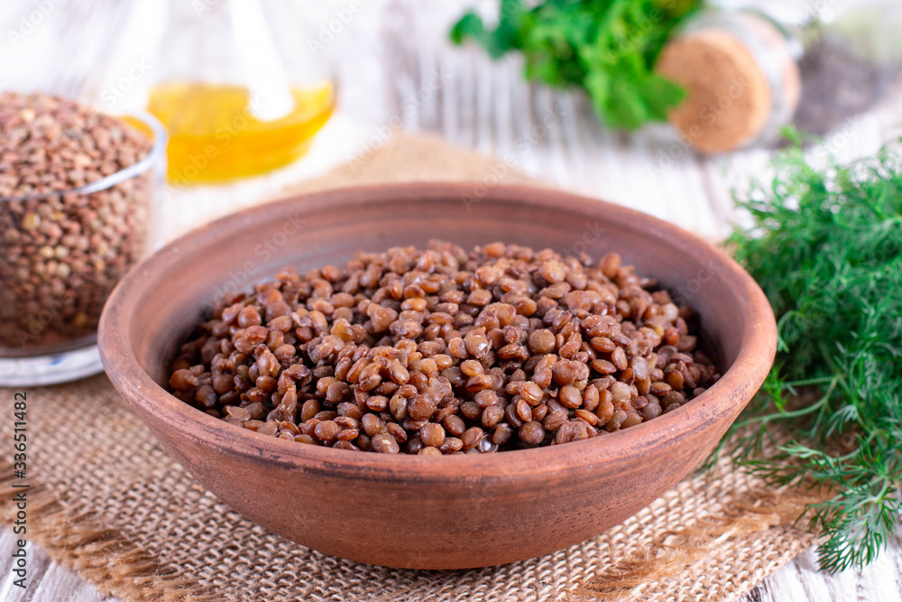 Boiled lentils - Vegetarian food Boiled lentils - Vegetarian food