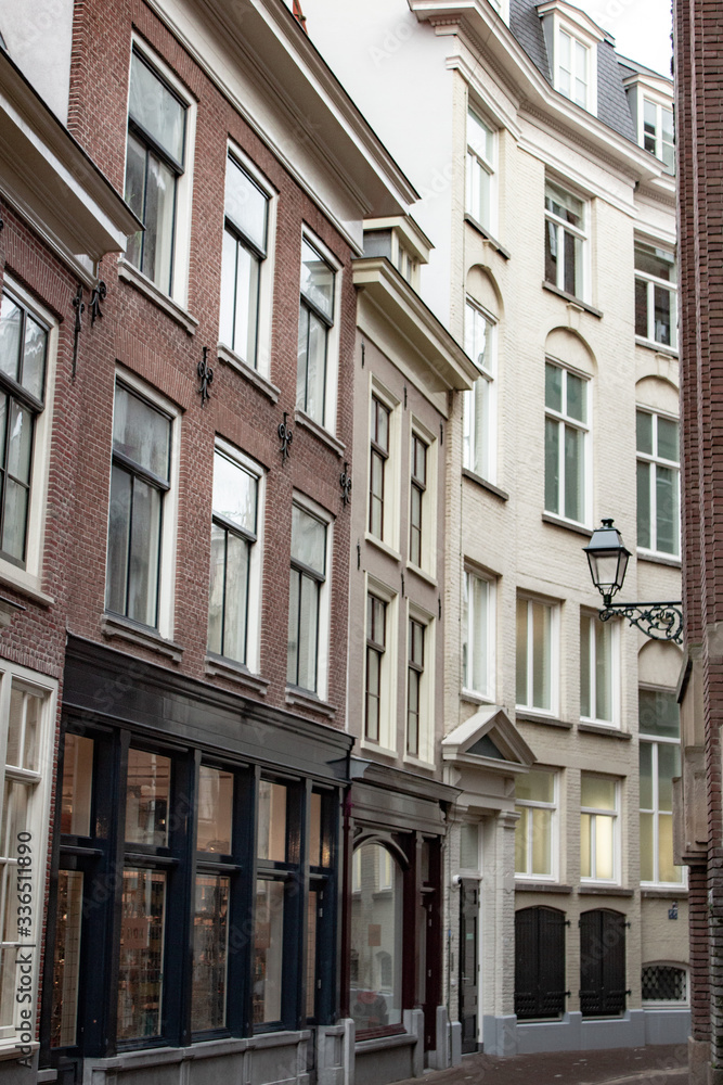 The Netherlands in winter with clear skies, buildings and streets The Netherlands in winter with clear skies, buildings and streets