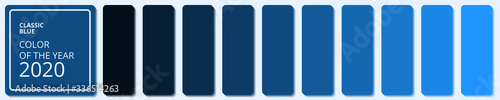 Classic blue trendy color of the 2020 year. Vector illustration for design