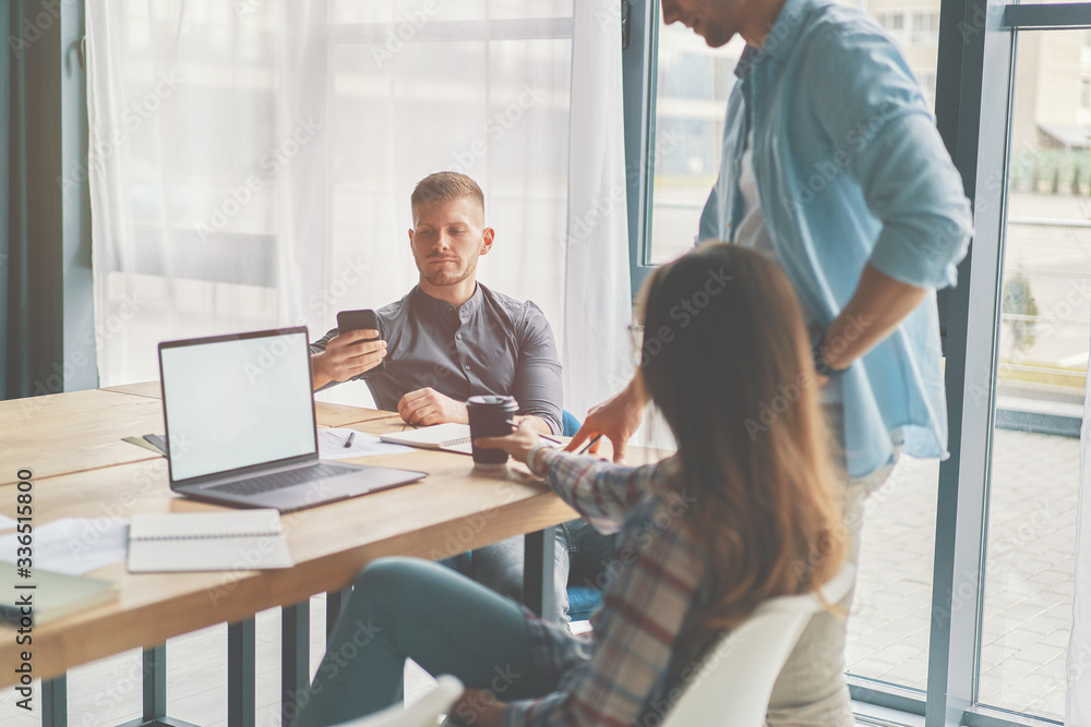 Business team developing steps in business career Business team developing steps in business career