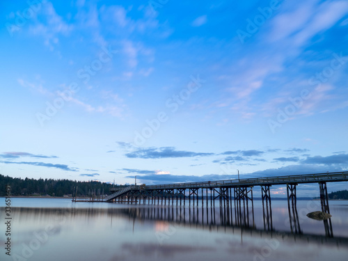 Springtime pier in Allyn Washington
