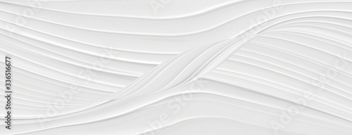 White background with beautiful light lines in a modern design. Gradient gray textural waves, template for splash.