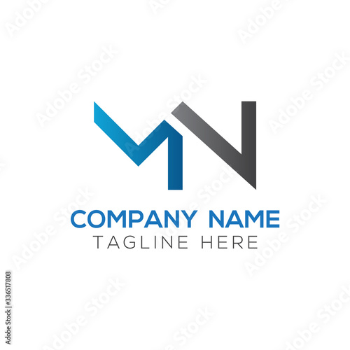 Initial MN letter Logo Design vector Template. Abstract Letter MN logo Design