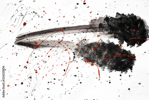 black and red ink splashes