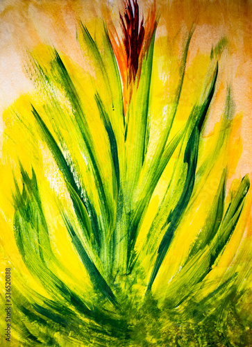abstraction, acrylic painting, which resembles a plant