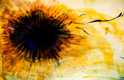 abstract acrylic painting - black hole