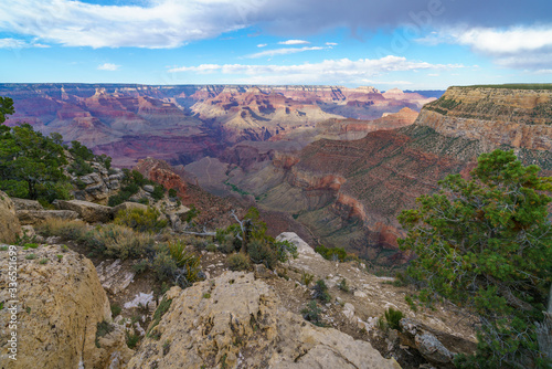 maricopa point on the rim trail at the south rim of grand canyon in arizona, usa