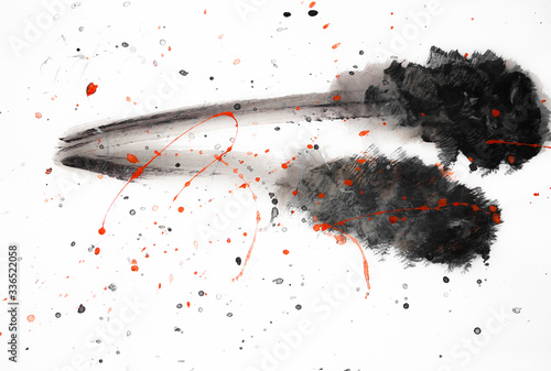black and red ink splashes