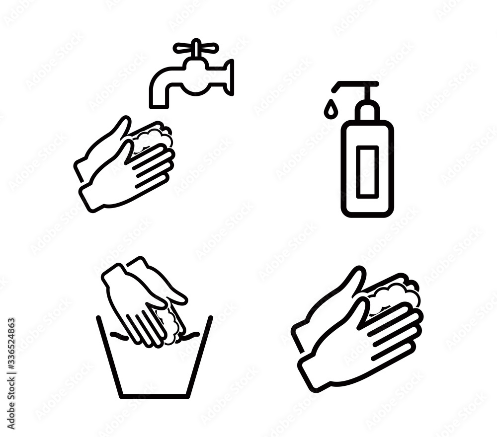 Hand wash icon vector illustration Hand wash icon vector illustration