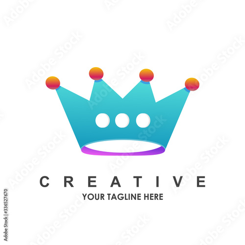 king logo vector design gradient template