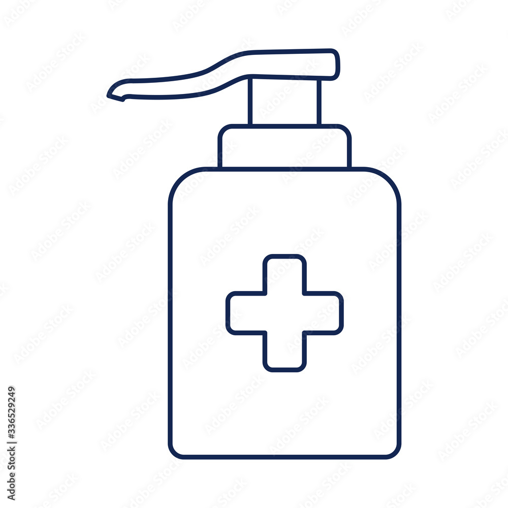 sanitizer bottle with soap, line style icon sanitizer bottle with soap, line style icon