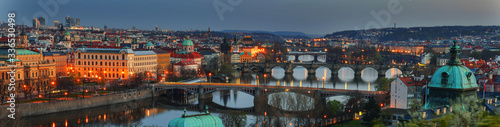 Bridges over the Vltava River, Prague by night
