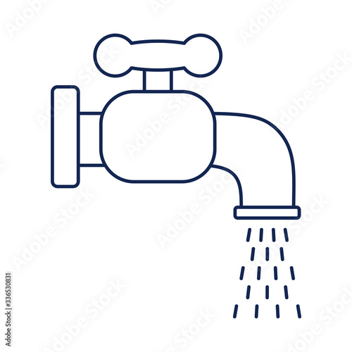 faucet dripping, line style icon