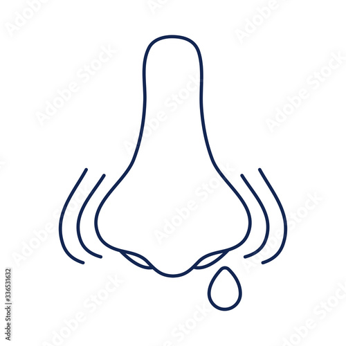 nasal mucus, line style icon