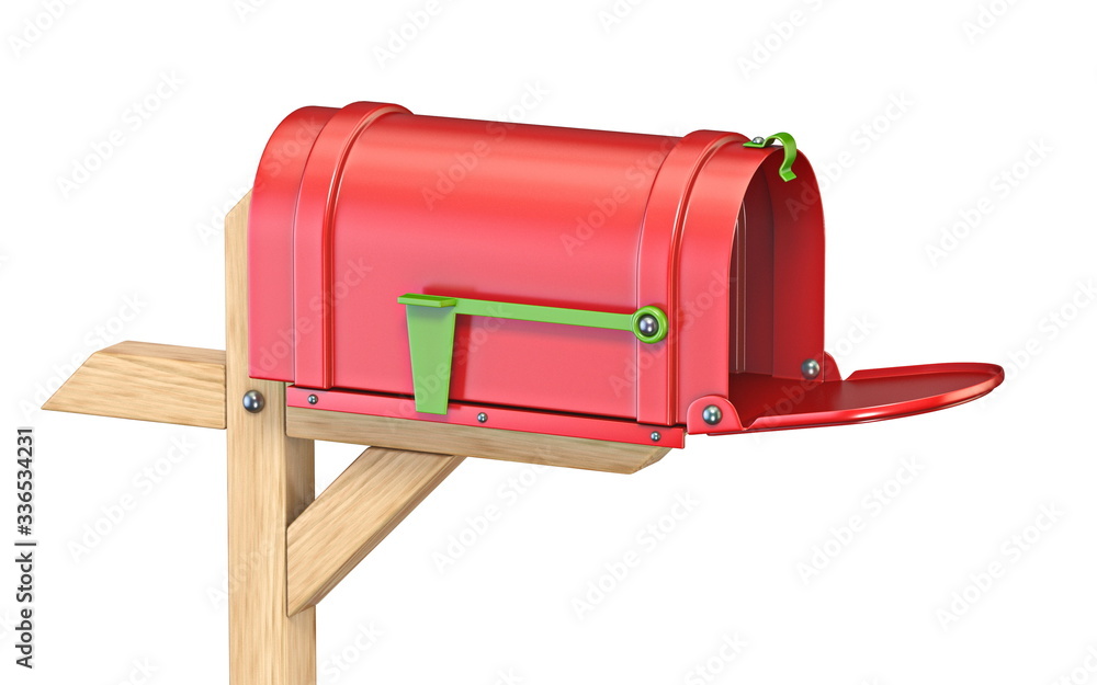 Empty mailbox with flag down 3D Empty mailbox with flag down 3D