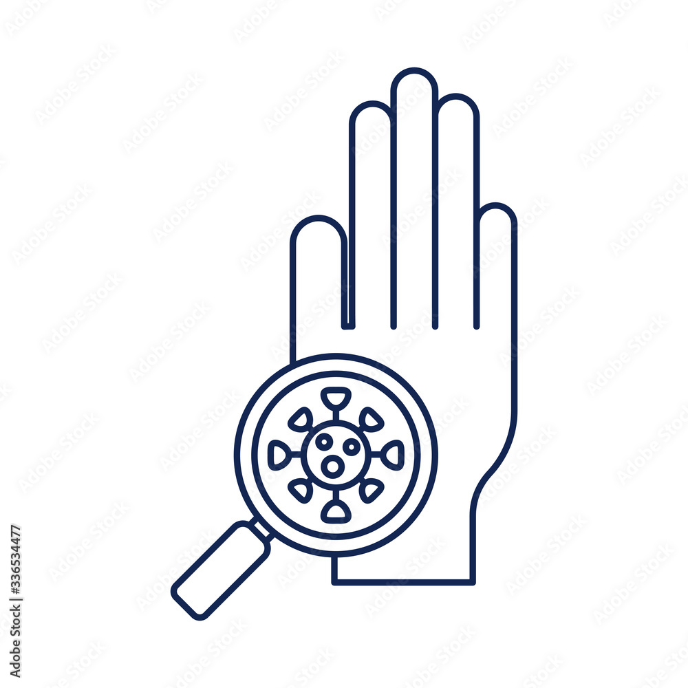 hand with viruses , line style icon hand with viruses , line style icon