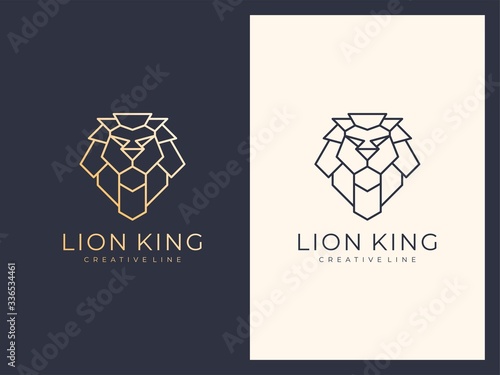 Unique elegant luxury line lion logo