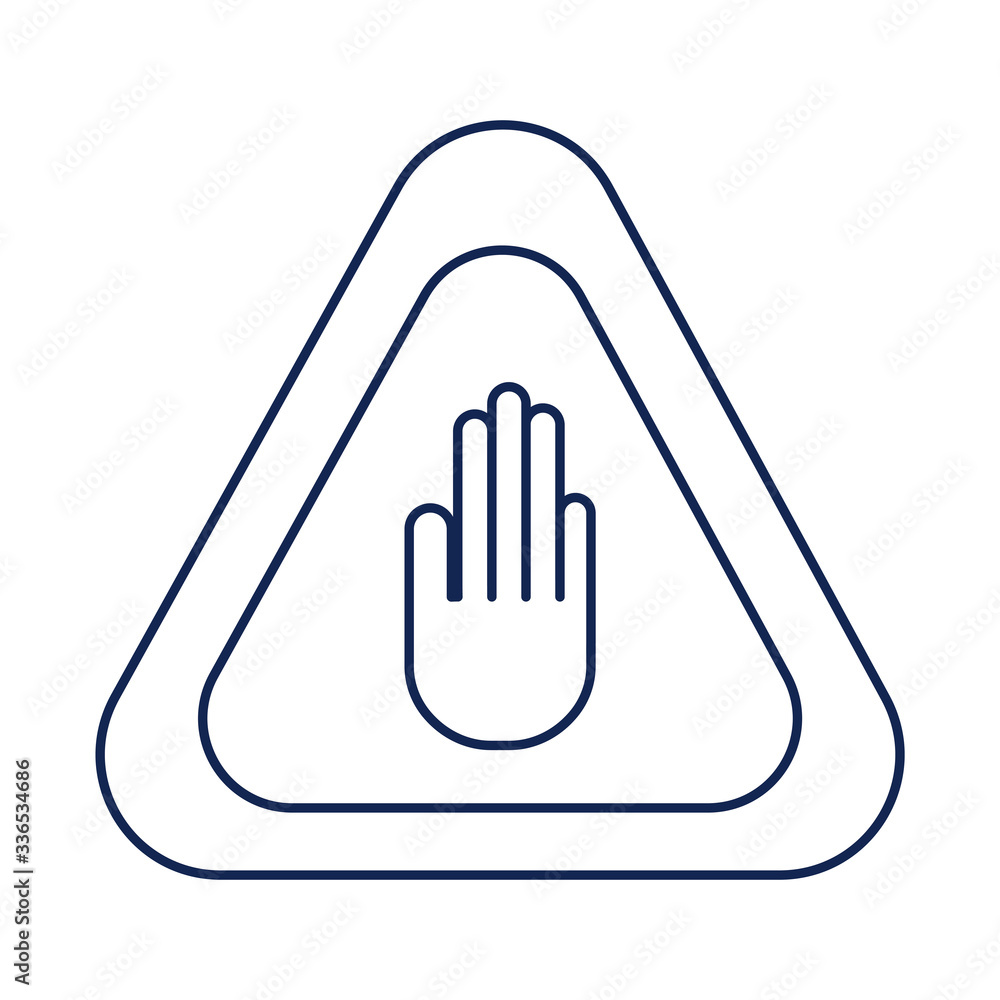 Fototapeta premium prohibited sign with hand and viruses, line style icon