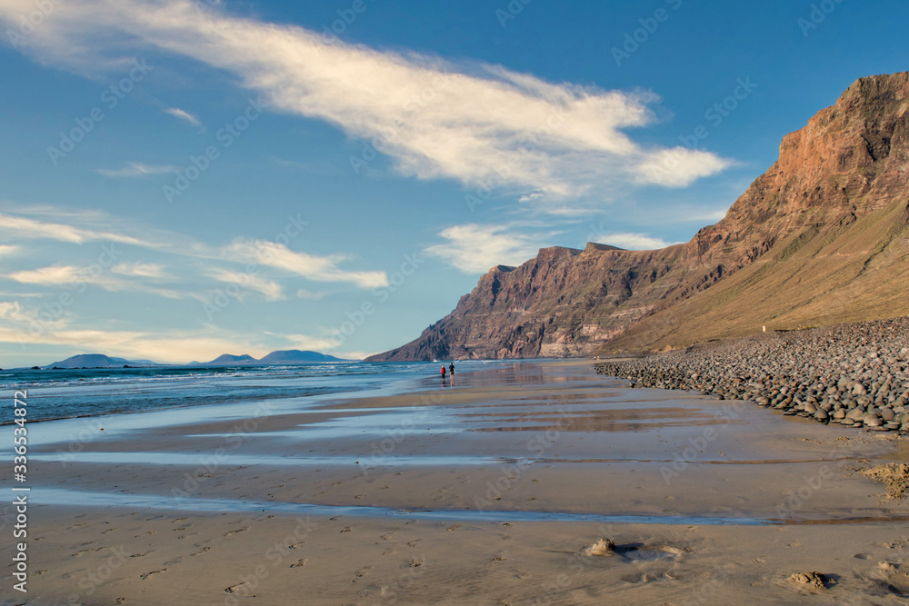 beach canary famara island lanzarote spain beach canary famara island lanzarote spain