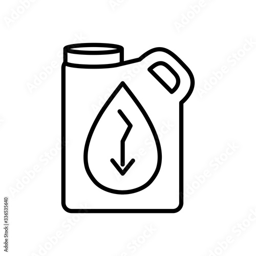 oil crash concept, oil gallon icon, line style