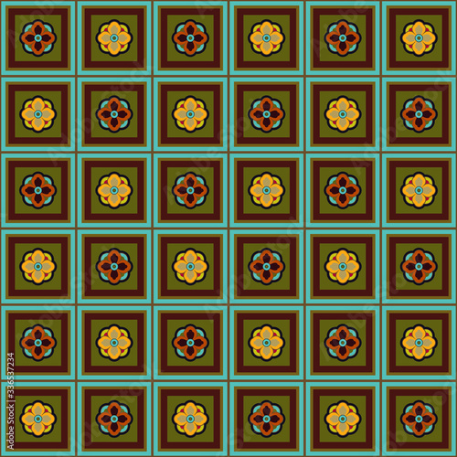Asian ornament pattern for door, window, wall, fence