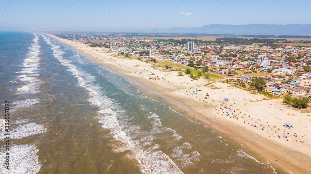 Arroio do Sal - RS. Aerial view of the beach and town of Arroio do Sal - RS - Brazil