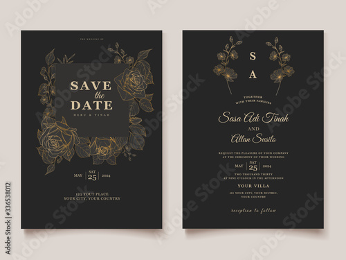 wedding invitation with elegant design template