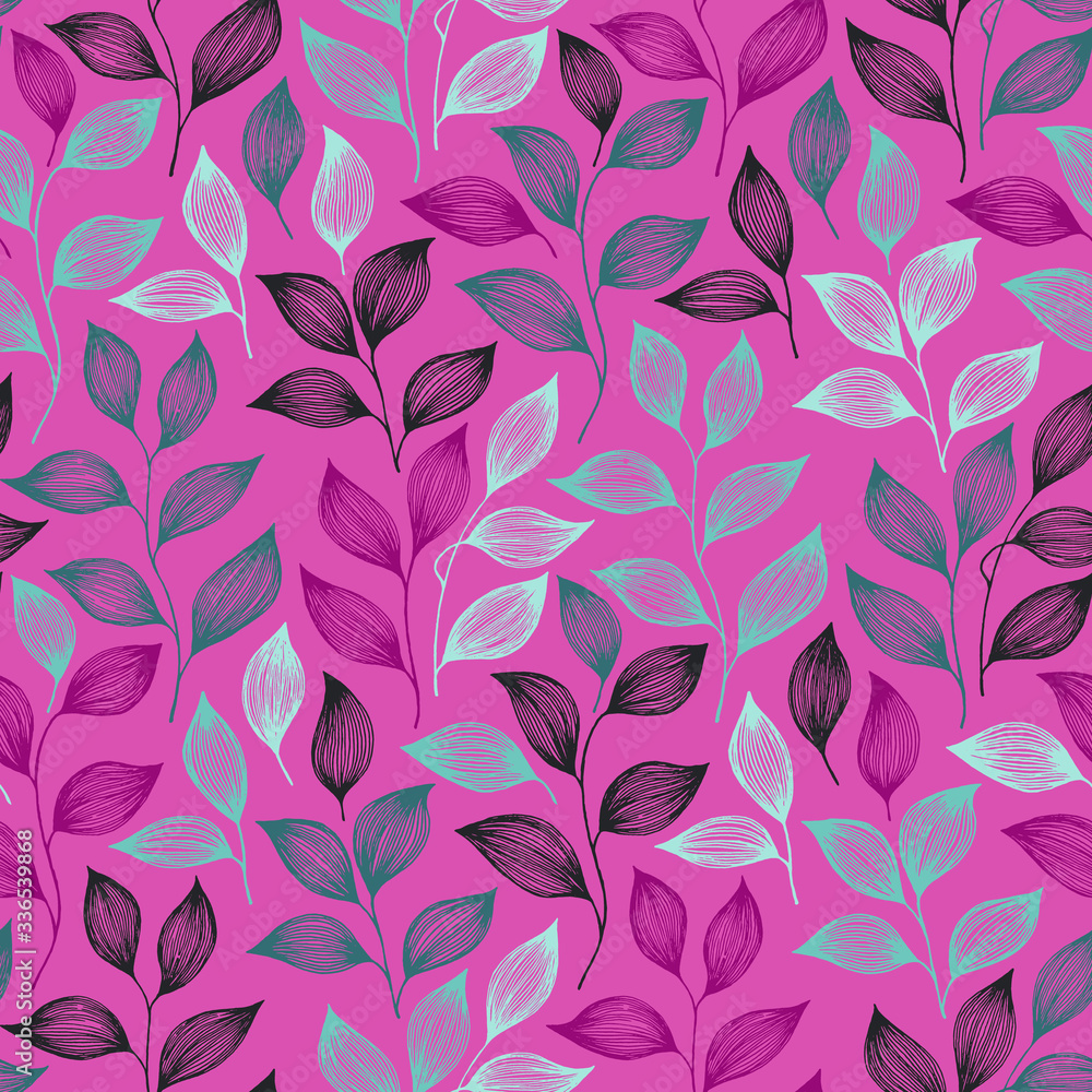 Wrapping tea leaves pattern seamless vector illustration. Wrapping tea leaves pattern seamless vector illustration.